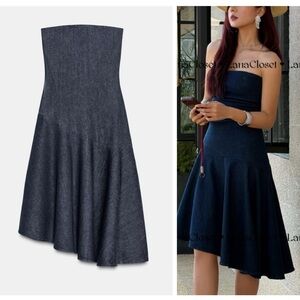 ZARA asymmetric denim dress